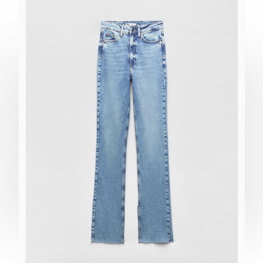 Zara high rise slim flare jeans